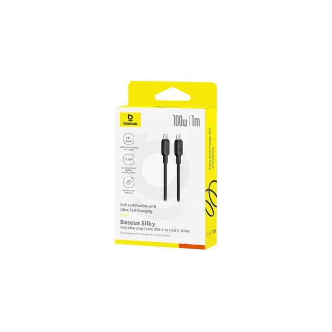 Baseus Silky Series USB-C to USB-C 1.0m 100W Cable Black — image 4