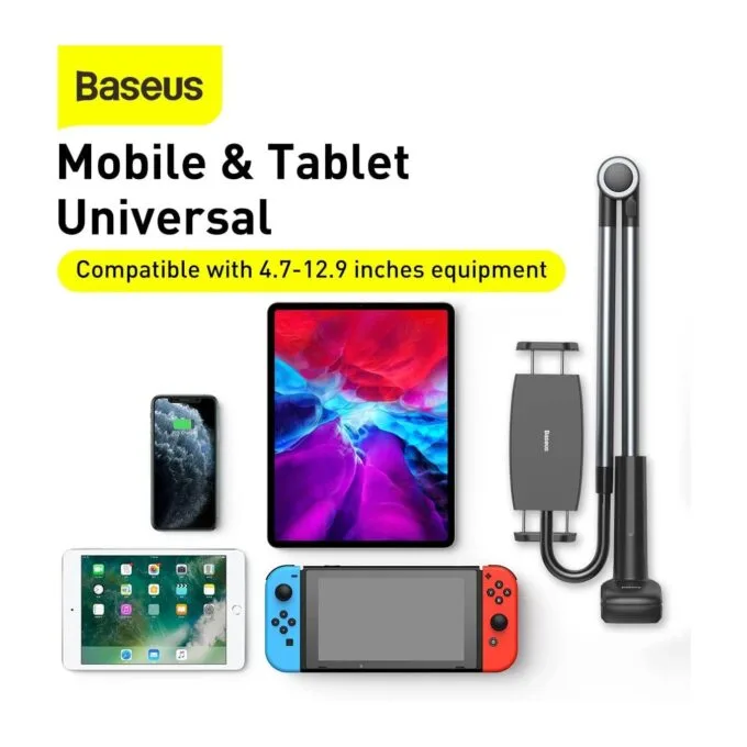 Baseus Stand Tablet with Clamp Rotary Adjustment Grey - Clamp Rotary Adjustment Grey — image 6