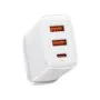 Baseus Wall Charger - 30W USB-C 2xUSB-A - UK White