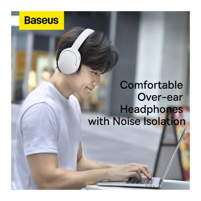 Baseus Wireless Headphones Encok - D02 Pro v2 - Over Ear White — image 3