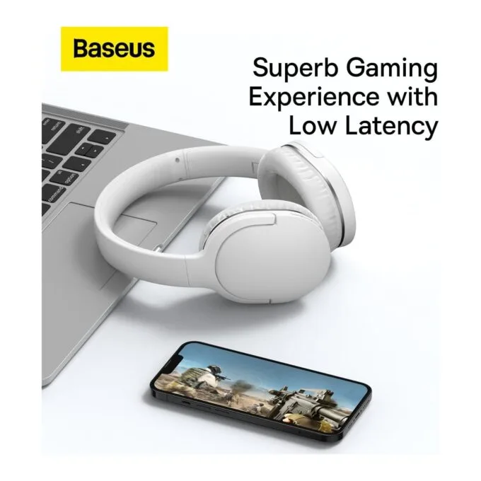 Baseus Wireless Headphones Encok - D02 Pro v2 - Over Ear White — image 4