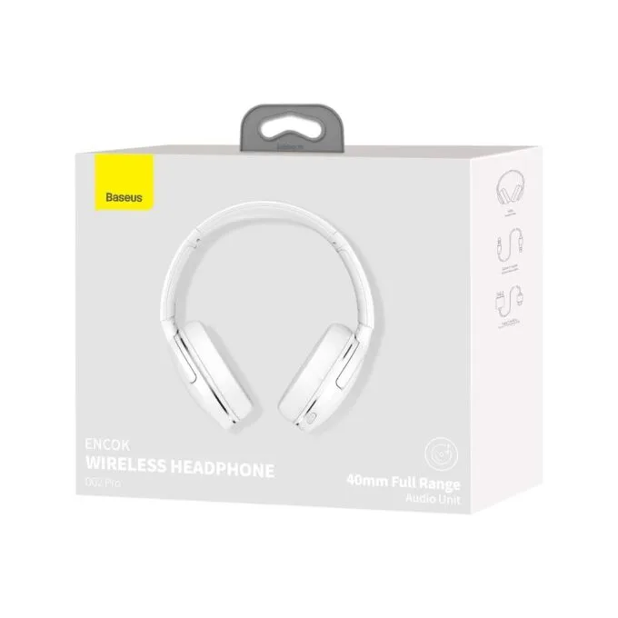 Baseus Wireless Headphones Encok - D02 Pro v2 - Over Ear White — image 8