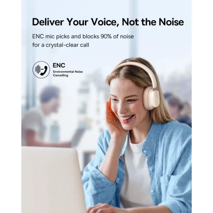 Baseus Wireless Headphones Over Ear ANC Bowie - H1i - White — image 8
