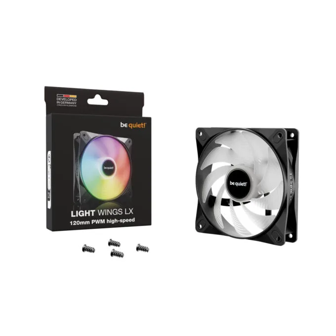 Be Quiet Light Wings LX 120mm PWM Case Fan - High-Speed, ARGB, Black — image 5