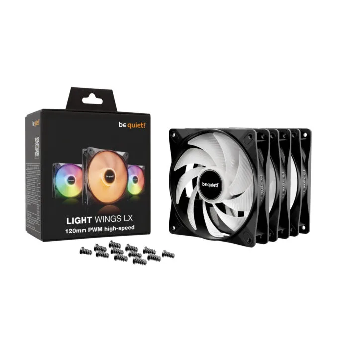 Be Quiet Light Wings LX 120mm PWM High-Speed Case Fans (3-Pack) - Black, ARGB — image 5