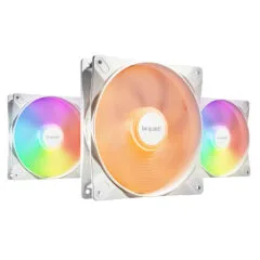 Be Quiet Light Wings LX 140mm PWM High-Speed Fan - Triple Pack - White, ARGB, 1800 RPM