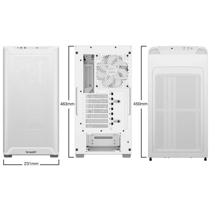 be quiet! Pure Base 501 Airflow Window Mid Tower PC Case White Tempered Glass USB-C — image 2
