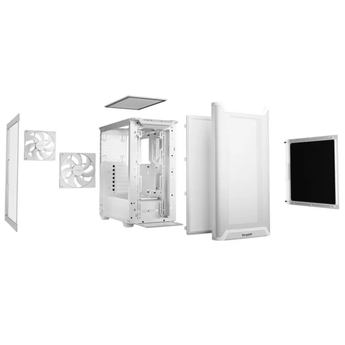 be quiet! Pure Base 501 Airflow Window Mid Tower PC Case White Tempered Glass USB-C — image 4