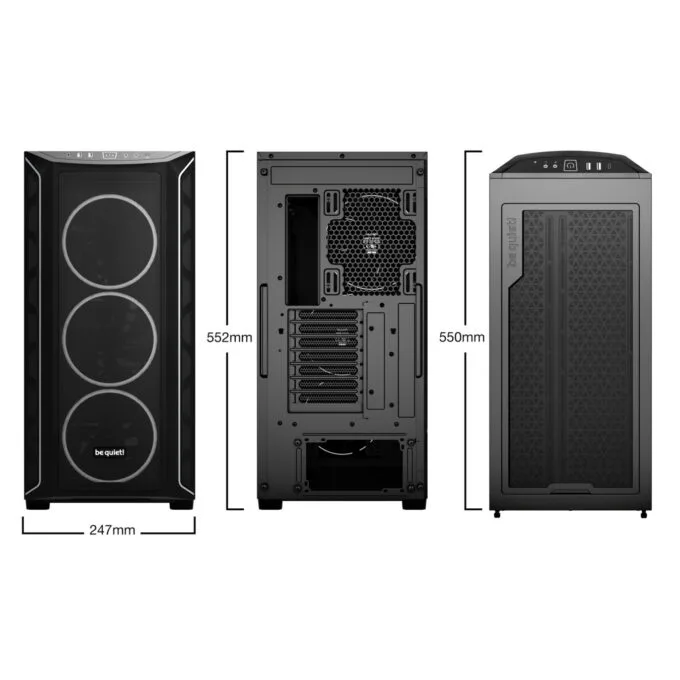 be quiet! Shadow Base 800 FX Mid Tower PC Case Black ARGB Fans E-ATX USB-C — image 2
