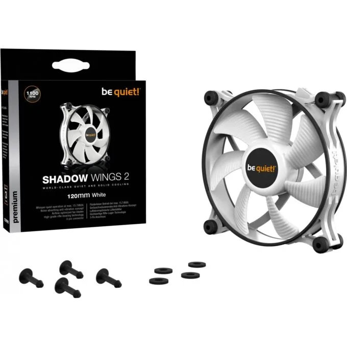 be quiet! Shadow Wings 2 120mm White Case Fan - 1100 RPM, 15.7 dB, 3-pin — image 5