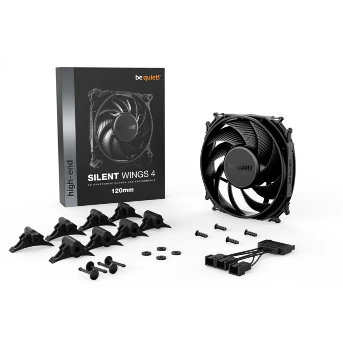 be quiet! Silent Wings 4 120 mm - Black, 3-pin 12V Fan, 82.7 m³/h Airflow, 18.9 dB — image 4