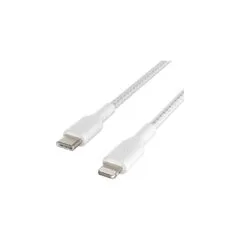 Belkin Lightning USB-C Kabel ummantelt mfi 1m weiß
