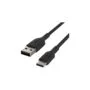 Belkin USB-C USB-A Kabel ummantelt. 1m. schwarz
