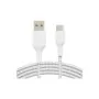 Belkin USB-C USB-A Kabel ummantelt. 2m. weiß
