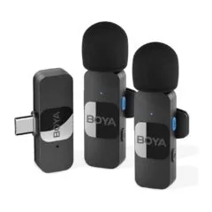 BOYA BY-V20 Wireless 2-person Lavalier Microphone for Android Mini Lapel USB-C connection