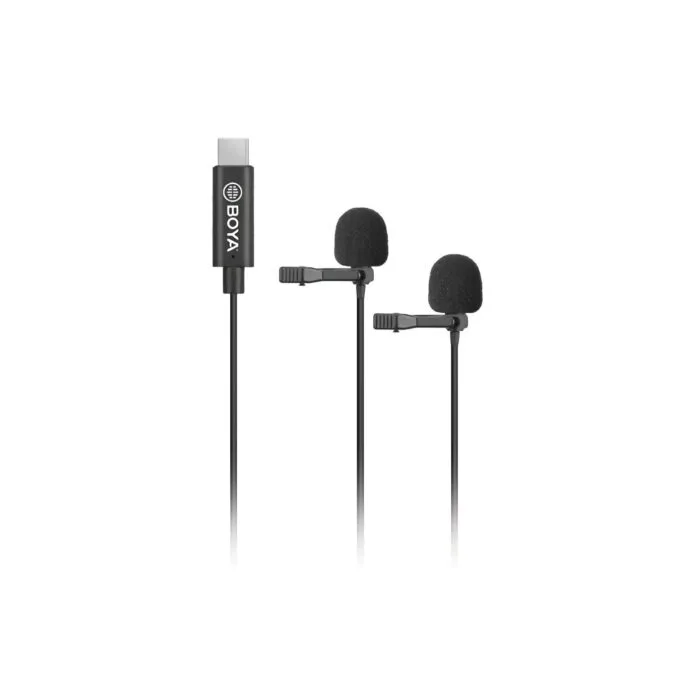 BOYA Dual Mic Lavalier microphone for USB TYPE-C devices - BY-M3D - Dual Mic Lavalier microphone for USB TYPE-C devices — image 1