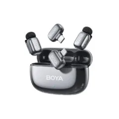 BOYA Wireless Microphone - mini 2 - Lightning & Type-C Space Grey, 2,4GHz 2mic Wireless AI-ANC Mic w. Charging Box