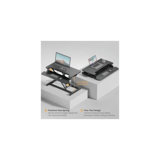 Brateck Desk Converter Sit Stand Gas Spring - DWS37-01 - 11-51cm — image 3