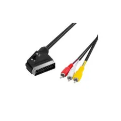 CA1029 AUDIO VIDEO CABLE, SCART M to 3x RCA M, BLACK, 2 m LOGILINK