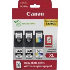 Canon Ink - 3712C012 - 3-piece Multipack (2xBlack Color) incl. Photo Paper