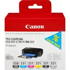Canon Ink Cartridges - PGI-550 CLI-551 - PGBK C M Y B G