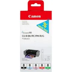 Canon Ink - CLI-8 - BK PC PM R G Blister Pack Multipack