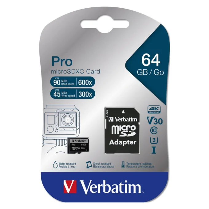 CARD 64GB Verbatim Pro MicroXC 90MB s +Adapter — image 3