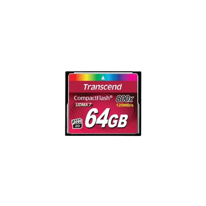 CARD CompactFlash Card 64GB - TS64GCF800 - Black, MLC, 120/60 MB/s — image 1