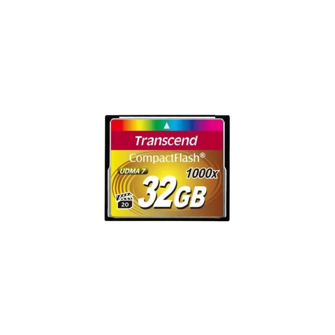 CARD CompactFlash Card - TS32GCF1000 - Black, 32GB, MLC, Transcend — image 1