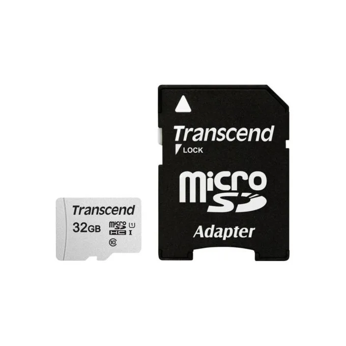 CARD microSD Card 32GB Transcend SDHC USD300S-A - Silver, 32GB microSD, U1, Class 10, 95 MB/s — image 1