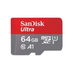 CARD SanDisk Ultra - Flash-Speicherkarte (microSDXC-an-SD-Adapter inbegriffen) - Grey. Red - 64 GB