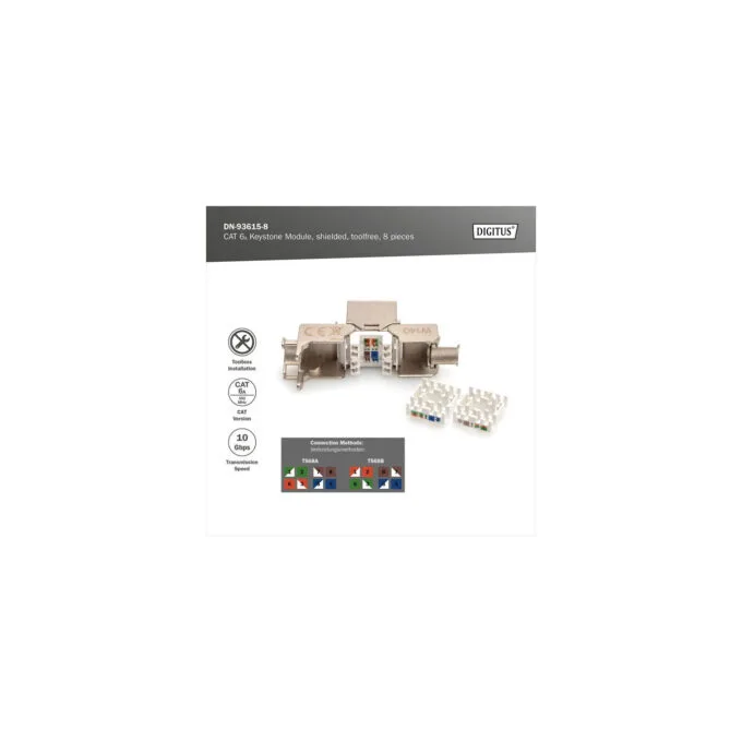 CAT 6A Keystone module shielded tool-free 8 pieces - keystone module — image 6