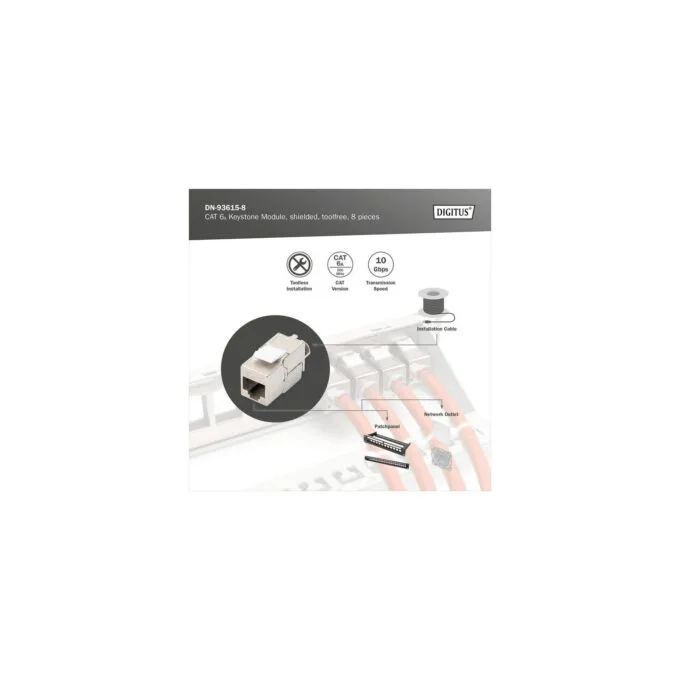 CAT 6A Keystone module shielded tool-free 8 pieces - keystone module — image 10