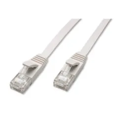 Cat6a RJ45 Patch Cable - 2m - White, 10 Gbps, Gold-Plated Connectors