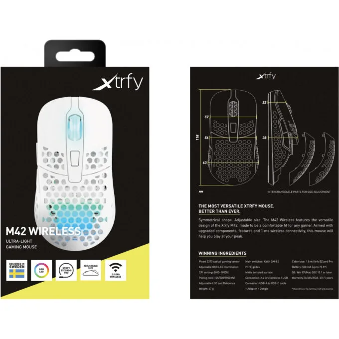 CHERRY XTRFY M42 RGB - Ambidextrous Wireless Gaming Mouse - White, 19,000 DPI — image 16