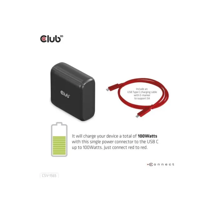 Club3D 4K ChargingDock USB-C - to 5xUSB3 DP HDMI VGA LAN 100W — image 5