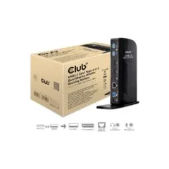 Club3D 4K Docking Station 60Hz USB3 - 6x USB3 2x DP LAN Audio Black