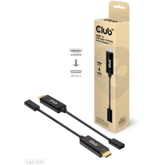 Club3D Adapter - HDMI 2.0 to USB-C 4K60Hz Active St Bu — image 2
