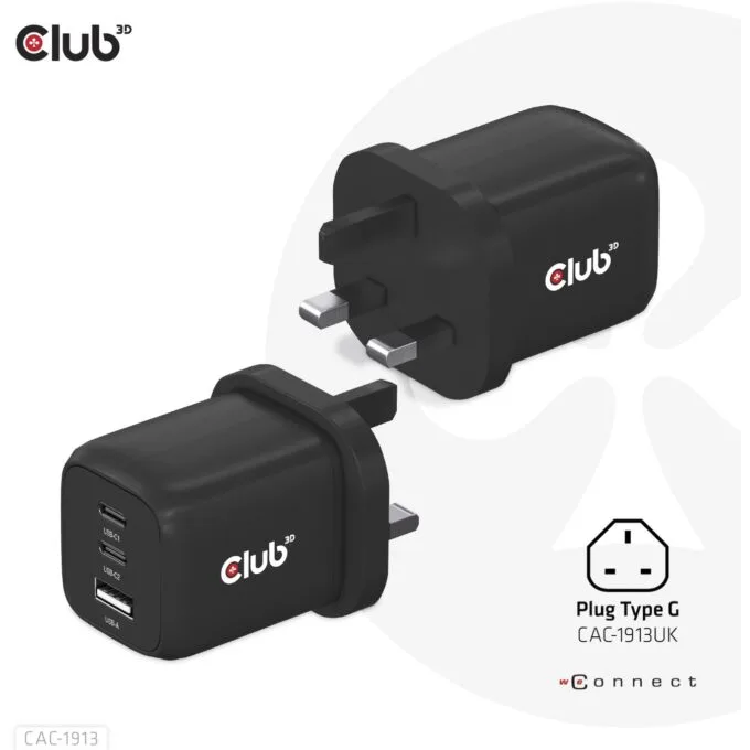 Club3D Charger - 2x USB-C, 1x USB-A, PD 65W, GaN, Retail — image 7