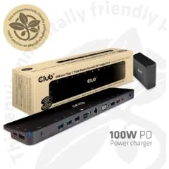 Club3D ChargingDock USB-C 3.2 - to 7xUSB DP HDMI LAN Audio 100W