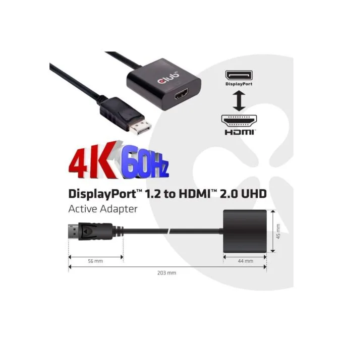 Club3D DisplayPort to HDMI 2.0 3D 4K60Hz Active Adapter - Polybag — image 3