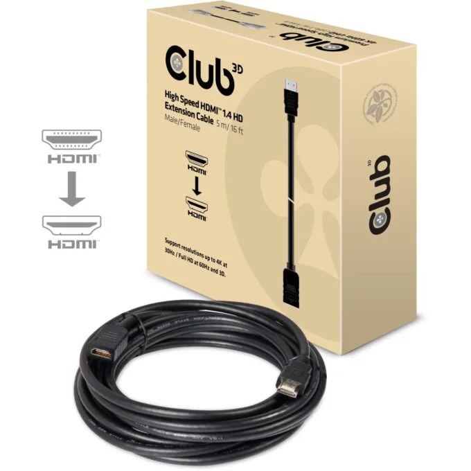 Club3D HDMI Cable - 1.4 - HD Extension Cable - 5 Meter - St Bu retail — image 2