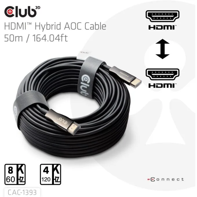 Club3D HDMI Cable A - to A 2.1 active optical 8K60Hz UHD 50 meter retail — image 2