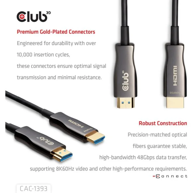 Club3D HDMI Cable A - to A 2.1 active optical 8K60Hz UHD 50 meter retail — image 4