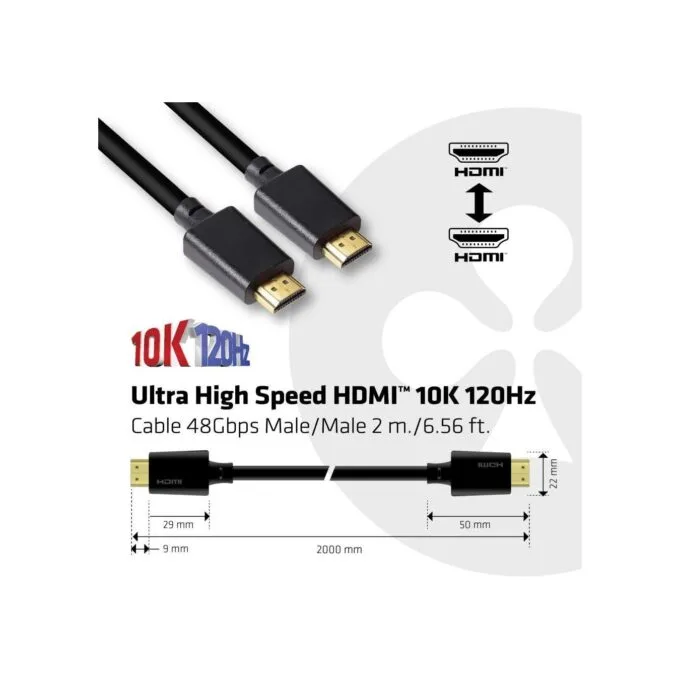 Club3D HDMI Cable A to A - 2.1 Ultra High Speed - 10K HDR - 2 m - Retail — image 8