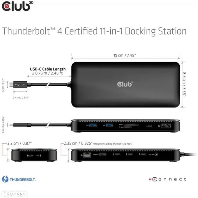 Club3D Thunderbolt4 Docking Station - 11-in-1, 2 Displays — image 16