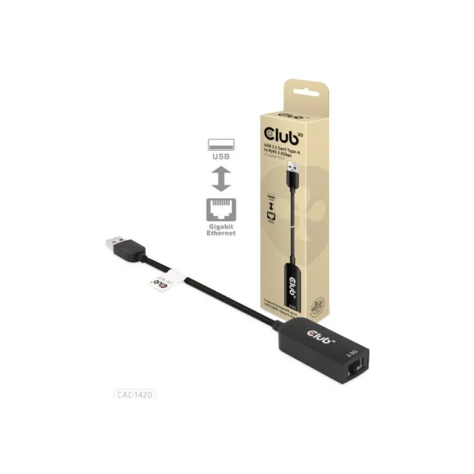 Club3D USB 3.2 Type A to RJ45 2.5Gb Adapter - USB 3.2 Type A to RJ45 2.5Gb — image 2