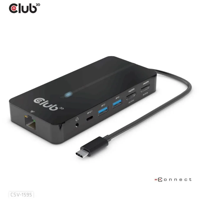 Club3D USB-C 7in1-HUB - to 2xHDMI 2xUSB USB-C LAN 4K60Hz PD100W — image 1