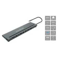 CONCEPTRONIC 12-1 Dock USB-C- to 2xHDMI 3xUSB-A DP + 18cm gr