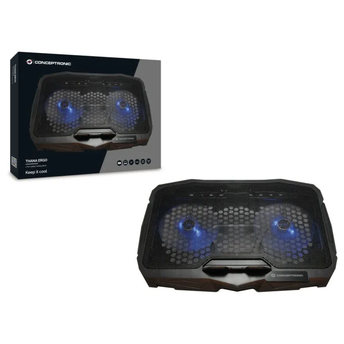 CONCEPTRONIC 2-Fan USB-A2.0 Laptop-Kühlpad 7Kg ERGO 17' sw — image 4
